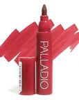 Palladio Lip Stain, Hydrating and Waterproof Formula, Matte Color Look, Longlasting All Day Wear Lip Color, Smudge Proof Natural Finish, Precise Chisel Tip Marker, Berry
