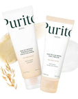 PURITO Oat Velvet Duo, Calming Gel Cream & Exfoliating Facial Polish, Non-comedogenic Formula, Moisturizer, Cleanser, Mild Korean Skincare for All Skin Types 3.38+5.07 fl.oz