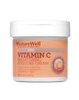 NATURE WELL Clinical Vitamin C Brightening Moisture Cream for Face & Body, Anti-Aging Skincare, Firming, Nourishing Hydration, Reduces Discoloration, Improves Overall Tone & Texture, 10 Oz