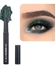 Green Eyeshadow Stick Makeup, Smooth Cream Shimmer Eye Shadow Pencil, Waterproof Hypoallergenic Long Lasting Crayon, Glitter Primer Palette Eyeliner
