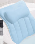GORILLA GRIP Mesh Bath Pillow for Tub, 6 Powerful Suction Cups, Oversized Headrest with Breathable FlexComfort Technology for Neck, Head, Back Support, Luxury Machine Washable Bathtub Must Haves, Blue