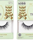 KISS Lash Couture The Muses Collection False Eyelashes, Legacy', 12 mm, Handmade, Refined Faux Silk, Contact Lens Friendly, Easy to Apply, Includes 1 Pair Reusable Strip Lashes (Pack of 2)