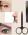 KINGMAS 9 in 1 Eyebrow Kit, Face Razors, Facial Trimmer Shaver, Eyelash Comb, Angled Brush, Grooming Scissors, Tweezers for Women