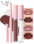 3-in-1Light Nude Matte Lip Stain Kit | Waterproof Lip Liner + Hydrating Matte Lip Gloss + Nourishing Lip Oil | Long Lasting Plumping to Create Perfect Lip Makeup.02#
