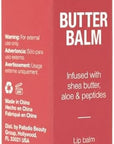 Palladio Butter Balm - Hydrating Lip Balm with Sheer Tint, Aloe, Peptides, Shea Butter, and Vegan Formulation for Instant Moisture, Shine, and Soothing Lip Care, Strawberry Shortcake
