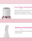 Bikini Trimmer for Women, Electric Razor Hair Shaver for Face Nose Eyebrow Beard Mustache Arm Leg Armpit Bikini, Replaceable Lady Facial Razor, Painless Rechargeable 4 in 1 Women Body Shaver for Trip