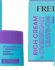 Freeman Restorative Moisturizing & Repairing Rich Cream + Overnight Leave-On Treatment, For Dull & Tired Skin, Infused With Magnesium & Hyaluronic Acid To Hydrate, 1.7 fl.oz./ 50 mL Jar (Pack of 2)