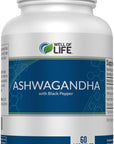 Well of Life: Organic Ashwagandha 650mg + Black Extract 60 Veg Capsules: Enhanced Sleep & Well-Being. Adrenal Health Support. Non-GMO, GMP Certified. Made in USA.