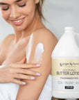 Ginger Lily Farms Club & Fitness Soothing Butter Lotion for Dry Skin, 100% Vegan & Cruelty-Free, Fragrance Free, 1 Gallon (128 fl oz) Refill