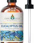 EVOKE OCCU Eucalyptus Essential Oil for Diffuser, Aromatherapy, Shower, Clear Breath, Add to Body Wash, Soap and Candle Making - 4 Fl Oz