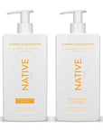 Native Shampoo and Conditioner Contain Naturally Derived Ingredients| All Hair Type Color & Treated, Fine to Dry Damaged, Sulfate & Dye Free - Almond & Shea Butter, 16.5 fl oz each (2 pack)