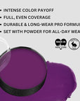 Mehron Makeup Color Cups | Stage, Foundation, Face Paint, Body Paint, Halloween | Greasepaint .5 oz (14 g) Purple
