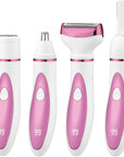 Electric Razor for Women, Bikini Trimmer Womens Shaver for Face Nose Eyebrow Body Leg Pubic Underarm Arm Ladies Rechargeable 4 in 1 Hair Removal Kit Painless Trimming, Gifts for Women (Pink)