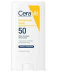 CeraVe Mineral Sunscreen Stick SPF 50, Broad Spectrum SPF + Hyaluronic Acid + Ceramides, Titanium Dioxide & Zinc Oxide, 100% Mineral Face Sunscreen Stick, Fragrance Free & Oil Free