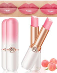 evpct 2Pcs Peach Tinted Lip Balms PH Lip Color Changing Lipstick Balm Stain Gift Set Queen for Women Girls Korean Mood Long Lasting Color Change Light Pink Lipstick Lip Tint Makeup Lip Plumper Gloss