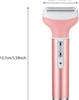 Electric Razor for Women Facial Hair Removal and 4 in 1, Bikini Trimmer Pubic Underarms Painless Nose Eyebrow Body Leg Hair Removal Rechargeable Hair Clippers Grooming Set