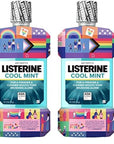 Listerine Cool Mint Antiseptic Mouthwash to Kill 99% of Germs That Cause Bad Breath, Plaque and Gingivitis, Cool Mint Flavor, Special Care with Pride Packaging, 1 L (Pack of 2)