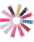 12Pcs Sparkle kids Lip Gloss Set with Unicorn Keychain Carrying Case, Assorted Flavors Moisturizing Shimmer Glossy Lip Party Favor Make-up for Girls and Teens Ages 5+