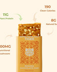 Organic Functional Mushroom Protein Bars | Full Dose (1500mg) Lions Mane, Chaga, Reishi & Cordyceps Bars | Vegan Protein Bars, Adaptogens, Superfoods Protein Bars | Banana Chocolate Chip Flavor