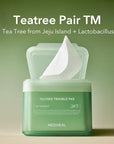 (Only Refill) Mediheal Teatree Trouble Pad (100 Pads) - Cotton Facial Toner Pads for Calm Sensitive & Acne Prone Skin - Vegan Gauze Pad