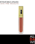 Gerard Cosmetics Color Your Smile Lip Gloss Salmon, Super Pigmented Peach Lip Gloss with LED Light and Mirror, Shiny Finish, Hydrating Liquid Peach Lipstick, Cruelty Free and Made in USA
