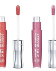 Rimmel Stay Glossy Lip Gloss Bundle - 640 All Day Seduction & 030 Cake for Breakfast, 18oz Each