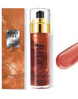 Shimmer Body Oil,Long Lasting Waterproof Face Brighten Glow (Golden Brown)