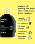 b.tan UV Tanning Bed Lotion | Darkest Tanning Lotion - Indoor Outdoor Tan Bronzer Accelerator, Best Browning Lotion, 12 Fl Oz