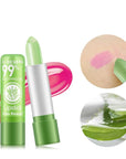 3 Pcs Aloe Vera Color Changing Lipstick,Long Lasting Nutritious Moisturizing Lip Balm Magic Temperature Color Change Lip Gloss