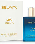 BellaVita Luxury SKAI Aquatic Unisex Cologne (3.48 fl.oz) Gift | Unisex Fresh Cologne Perfume | Long-Lasting Body Mist with Bergamot & Pink Pepper | Clean, Natural & Cruelty-Free Vanilla Perfume