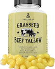 Ancestral Supplements Grass Fed Beef Tallow Capsules, 3000mg, Nourishing Kidney Fat Supplement Supports Bones, Teeth, Gums, Skin, Immune and Overall Health, Non-GMO, 180 Capsules