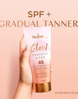 Coppertone Glow Protect and Tan Sunscreen Lotion + Gradual Self Tanner, SPF 45 Sunscreen, 5 Fl Oz Tube