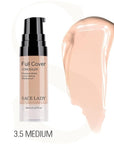 Waterproof Full Coverage Concealer with Primer Sponge Set, Color: 3.5-MEDIUM)