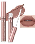 Matte Liquid Lipstick,Light Brown Liquid Lip Stains, Long Lasting Waterproof Lip Gloss Makeup, Velvet Non-Stick Cup Lips Stain X-02#
