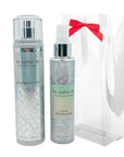 Bath & Body Works PLATINUM Fine Fragrance Mist 8 fl oz and Shimmer Mist 4.9 fl oz 2-piece Gift Set with a Red Bow for Holidays