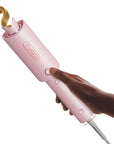 TYMO Automatic Rotating Curling Iron - TYMO CURLPRO Beach Waves Curling Wand, Portable Hair Curler, 500 Million Ionic, Dual Voltage & Lightweight for Travel, Ceramic Coating, 1 Inch, Pink