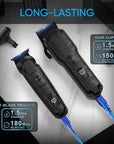 Professional Hair Clipper for Men Hair Cutting Kit Men's Beard Trimmer Hair Trimmer Shaver Cordless Barber Clippers and Trimmers Set Black