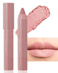 BINGBRUSH Crayon Pink Nude Matte Longwear Lipstick lip liner Pack Set,Moisture Smooth Color Stick Ultimate Lip Crayon for Makeup Collection - Waterproof Velvet Lipgloss (01#, 1 Count (Pack of 1))