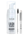 STACY LASH Eyelash Extension Shampoo + Brush / 1.69 fl.oz / 50ml / Eyelid Foaming Cleanser/Wash for Extensions & Natural Lashes/Safe Makeup Remover/Supplies for Professional & Home Use