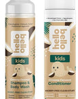 Hello Bello Creamy Coconut Shampoo & Body Wash - 10 oz + Conditioner - Gentle Hypoallergenic, pH-Balanced, Vegan, and Dermatologist-Tested