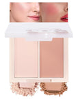 Dual Matte Powder Blush Palette – Nude Beige & Light Brown – Matte Natural Blush for Women, Buildable & Long Lasting Face Blush Makeup, Lightweight Vegan Cheek Blush for All Skin Tones 03#