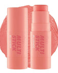 I'M MEME Blusher - I'm Multi Stick 001 Rose | Easy Blendable Cream Blush for Natural Look, Multi Blush Stick for Cheek Tint, Face Contour Makeup, and Face Blush, Suitable for Beginners and All Ages