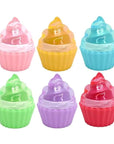Beauty Bundle Cupcake Set of 6 Cute Lip Gloss For Kids, Girls & Women Party Favors Novelty Hydrating Assorted Fruit Scented Cupcake Birthday Gifts