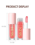 Big Brush Head Lip Glow Oil Plumping Tint, Tinted Lip Balm Transparent Lip Care, Moisturizing Non-sticky Fresh Shiny Texture Lip Oil - Strawberry (Pink)
