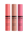 NYX PROFESSIONAL MAKEUP Butter Gloss, Non-Sticky Lip Gloss - Pack Of 3 (Angel Food Cake, Creme Brulee, Madeleine)