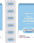 Amazon Basics 5-Blade Razor Refills for Women, 6 Count (Fits Amazon Basics Razor Handles Only) (Previously Solimo) (Pack of 2)