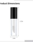 Clear Mini Lip Gloss Tube Empty Lip Balm Containers With Black Lid, 50 Pcs Clear Mini Lip Gloss Containers, 1.2ml/0.04oz Empty Cosmetic Sample Tubes with Black Cap