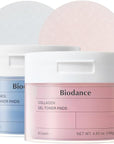 BIODANCE Gel Toner Pads Duo: Collagen & Ceramide Panthenol Toner Pads Set, Korean Skincare Set for Plumping, Pore Perfecting, Hydrating, Moisturizing, Korean Skin Care, Gifts for Women, Skin Care Set