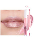 evpct Warm Pink Metallic Glitter Lip Liner and Lipstick Combo Set Long Lasting Waterproof, Metallic Shimmer Lip Gloss Stain Makeup for Women, Warm Pink Frosted Iridescent Glossy Liquid Lipstick 19