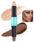 Kaely 2in1 Cream Bronzer Highlighter Stick,Face Shaping Contouring Shades Makeup,07